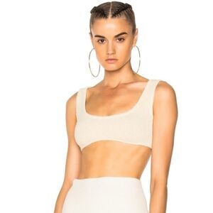 Yeezy Season 4 Ribbed Bra in Cream ASO Kim Kardashian